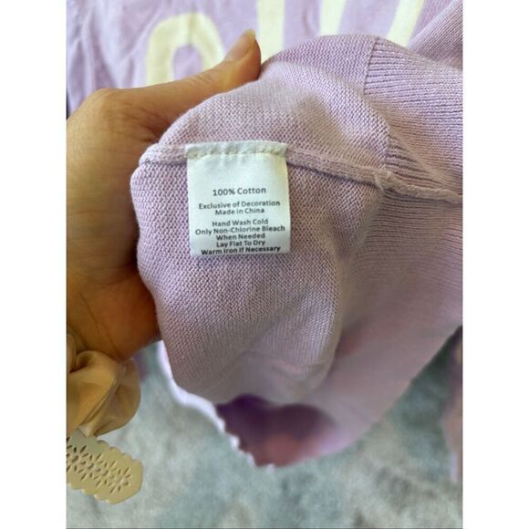 NWOT CLARE V. OUI COTTON SWEATER - LAVENDER, small $225 D12 - Picture 6 of 9